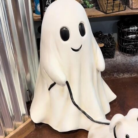 Halloween Ghost Walking Dog Statue His Ghost Dog Halloween Spooky