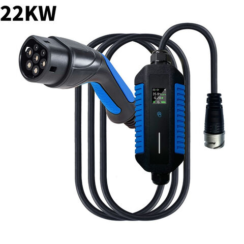 Cargador Portátil EV Trifásico 22kW Tipo 2 Versátil con Enchufes Intercambiables para Coche Eléctrico for sale at factory direct price
