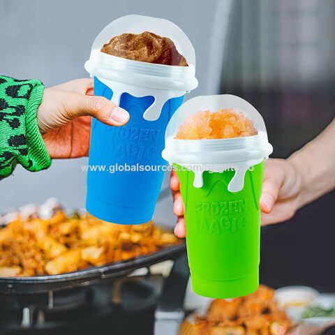 Slushie Making Cup, Magic Quick Freeze Smoothie Cup, Cooling Cup, Double Layer Squeeze Cup, Milkshake, Ice Cream Maker DIY