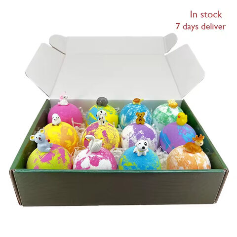 Bomei Juego de Regalo al por Mayor en Stock, 12 Bombas de Ducha Efervescentes para Niños, Bomba de Baño Sorpresa con Juguete Dentro for sale at factory direct price