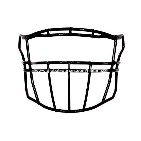 Cascos de fútbol americano con máscara facial con estructura de rejilla metálica duradera - Barras transversales superiores curvas que conectan protectores laterales reforzados for sale at factory direct price