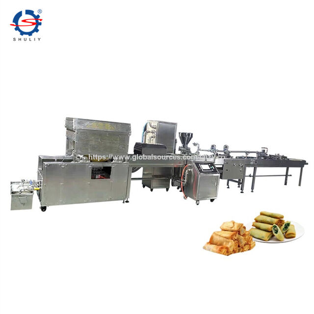 Commercial Spring Roll Wrapper Making Lumpia Wrapper Rice Paper Spring Roll Machine Production Line for sale at factory direct price