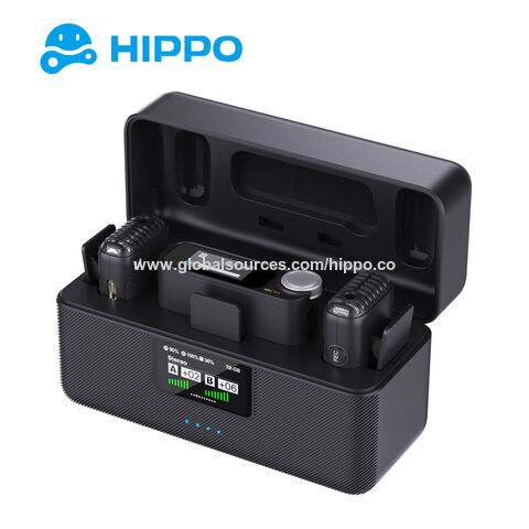 Dual Channel Wireless Microphone 2.4 G wireless transmission with noise cancellation charging case DSLR 32GB storage Touch PANEL for sale at factory direct price