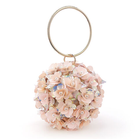 Bolso de Noche con Forma de Bola de Flores para Mujer, Clutch Elegante para Banquetes y Eventos for sale at factory direct price
