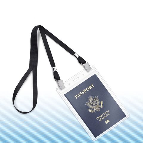 Porta-cartões de PVC macio transparente, porta-crachá de identificação, vertical ou horizontal.