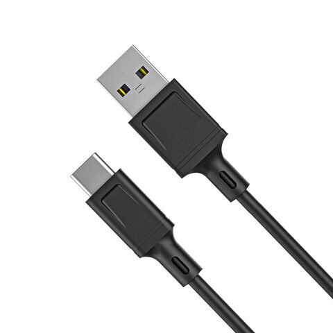 Cable de datos USB 2.0 A a Tipo C para cargador con carga rápida, blindaje trenzado y cubierta de PVC para teléfonos móviles Huawei y Xiaomi