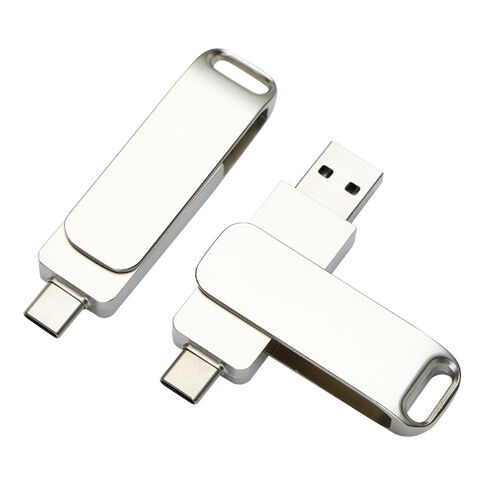 Clé USB multifonctionnelle pour téléphone portable, Type-C, en métal, à double connecteur pour stockage