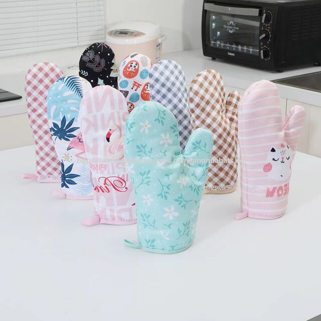 Guantes de Cocina con Logo Personalizado Resistentes al Calor para Sublimación, Juegos de Manoplas para Horno de Cocina Occidental, Guantes de Algodón para Chef