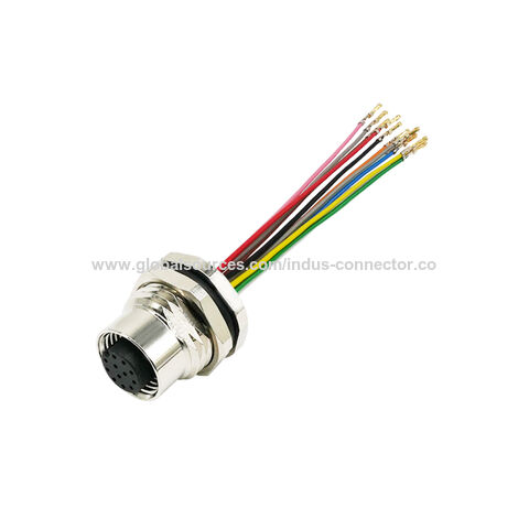 Amphenol 77138-101LF - Conector de cable a panel M12, 12 pines, código A, montaje frontal hembra para cable for sale at factory direct price