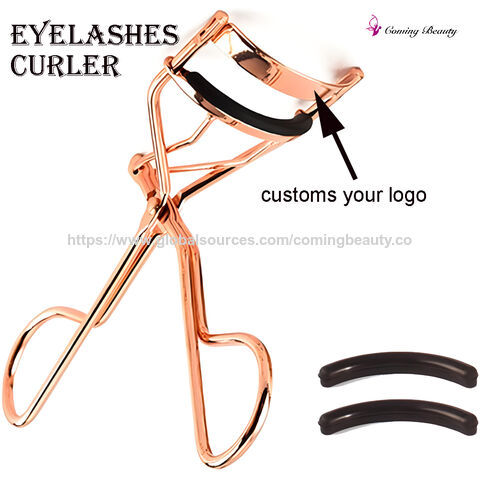 Professionelle, individuelle Wimpernzange für Wimpern mit 2 Silikon-Ersatzpads, kein Kneifen, schmerzfreies Metall-Make-up-Tool