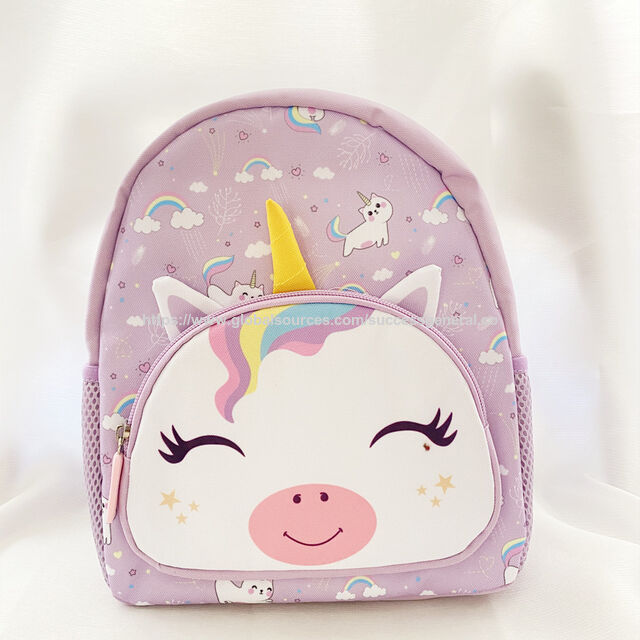 Sac à dos enfant en polyester léger avec motif licorne enchantée, sac à dos décontracté pour jeunes enfants