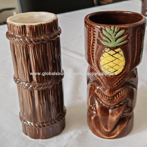 Tazas de cerámica creativas, tazas tiki hawaianas, tazas de cóctel Tiki con cara de fantasma tótem, tazas de cáscara de coco, tazas de zombis, tazas de loros for sale at factory direct price
