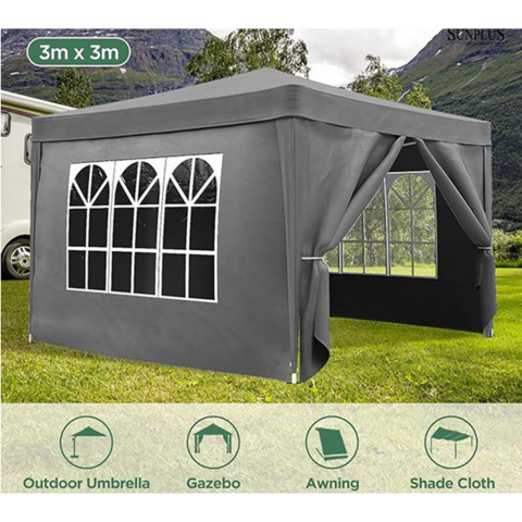 Gazebo para exterior, 3x3 m, Tendas para eventos, Toldo pop-up, Toldo para exterior