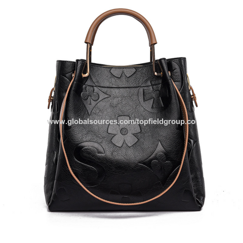 Stilvolle Damen Handtaschen aus PU-Leder 2025, individuelle luxuriöse Vintage-Mode Taschen, große Umhängetaschen, Damen Schultertaschen in Eimerform for sale at factory direct price
