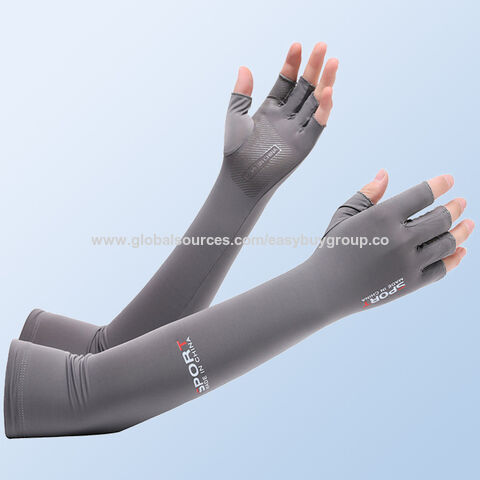 Sports arm sleeves Ice silk sleeve men's summer new half-finger anti-slip anti-sweat-proof breathable arm sleeve anti-UV gloves for sale at factory direct price