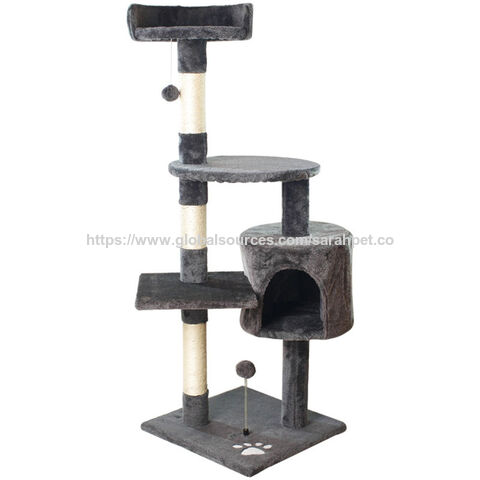 Arbre à Chat avec Niche, Poteaux à Griffer en Sisal & Plateformes de Saut à Prix d'Usine - Meubles pour Chats Multi-Niveaux Robustes pour Grands Chats