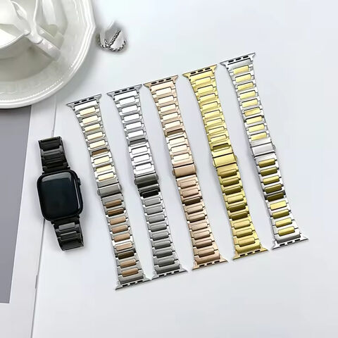 Correa de Repuesto con Cuentas Metálicas de 38 40 41mm, Correa de Acero Inoxidable para Apple Watch Ultra 2 9 8 7 de 44 45 49mm for sale at factory direct price