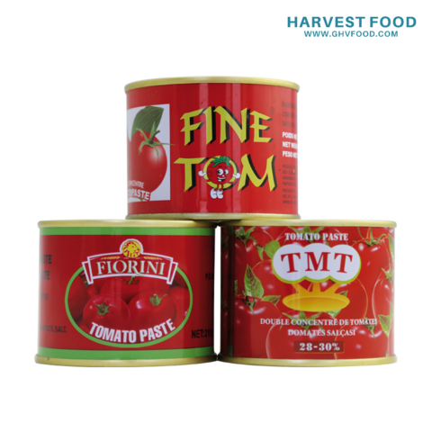 Sauces de Pâte de Tomate Biologique en conserve, disponibles en petites boîtes de 70g, 140g, 210g, 2200g, 3000g. Pâte de tomate avec une durée de conservation de 2 ans. for sale at factory direct price