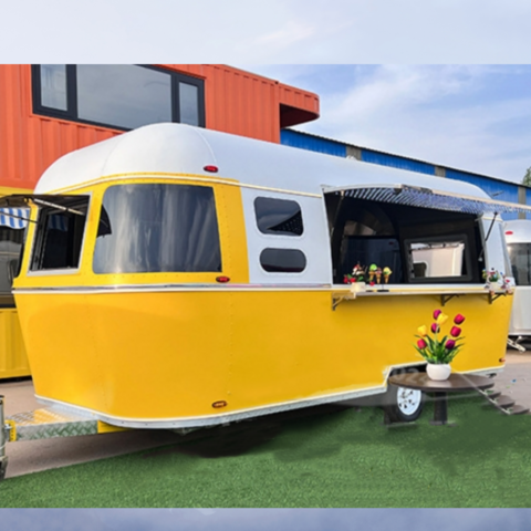 Qingfeng Imbisswagen aus Edelstahl, mobiler Verkaufsstand, multifunktionaler Snackwagen für Kaffee, Caravan