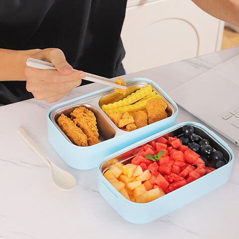صندوق بنتو من الفولاذ المقاوم للصدأ مع ملعقة وشوكة للوجبات والمدارس for sale at factory direct price