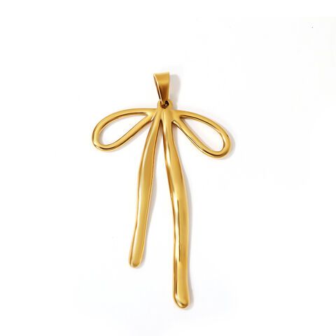 Pingente de gravata borboleta banhado a ouro 18k de aço inoxidável da moda por atacado para escritório doméstico for sale at factory direct price