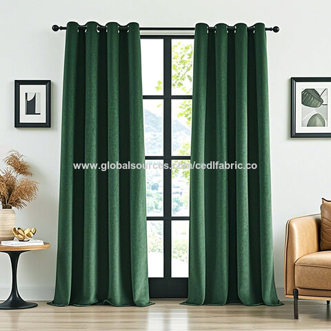 Akzeptieren Sie Anpassung Polyester Blackout Smaragdgrün Wildlederimitat Vorhang Stoff Weicher Luxus Samt Sonnenschutz Vorhang Stoff for sale at factory direct price