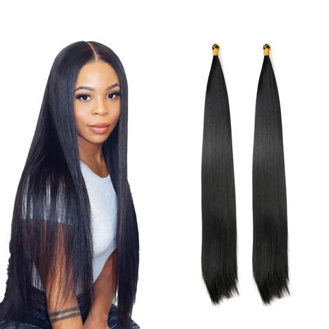 Extensions de Cheveux Lisses en Vrac pour Femmes et Filles DIY 55cm Longues Extensions de Cheveux Synthétiques Cheveux Soyeux en Vrac