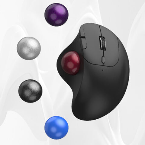 2.4G + BT1 + BT2 Ergonomische kabellose optische Trackball-Maus, präzise, leichtgängige Daumensteuerung, 3 Geräteverbindungen