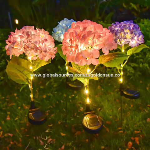 LED Solar Hortensienblume Simulationsblume Outdoor Patio Dekoration Ambientelichter Weihnachtsfeiertag Rasenlichter for sale at factory direct price