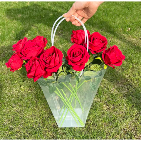 Caja de Flores Portátil Transparente PP Ramo de Flores Decoración Floristería Boda Festival Fiesta Bolsa de Embalaje de Regalo for sale at factory direct price