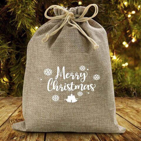 Sacos de Presente de Natal com Cordão e Etiquetas, Pequenos Sacos de Presente para Doces de Natal e Suprimentos de Natal para Aniversário no atacado for sale at factory direct price