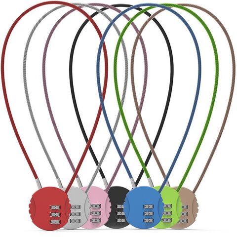 Hochfestes 40 cm Stahlseil-Kombinationsschloss für Gepäck und Rucksäcke mit erhöhter Sicherheit und 3-stelligem, zurücksetzbarem Zahlenschloss for sale at factory direct price