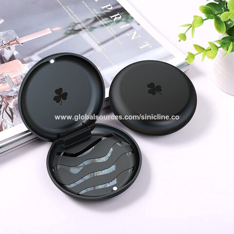 Estuche ortodóntico dental negro de alta calidad para clínica dental, retenedor para dentadura postiza
