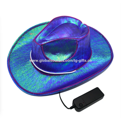 Christmas hat glowing cowboy hat with LED light for party decoration