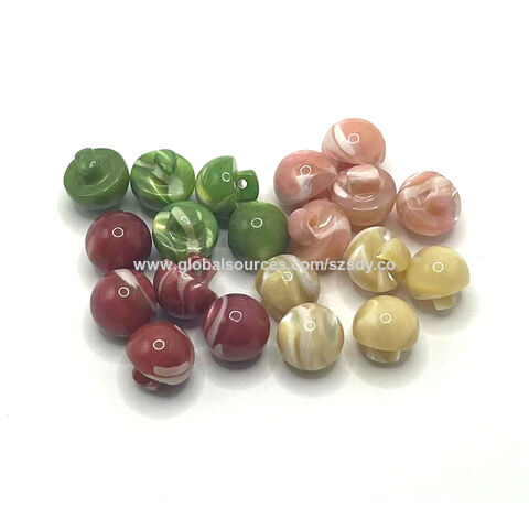 Oem Mushroom Shape Dyed Green Shell Buttons For Clothes, Shell Button ...