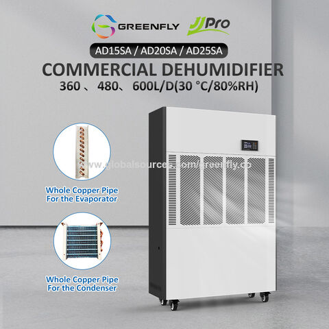 GREENFLY JJPRO 2025 مزيل رطوبة جديد ذو قدرة كبيرة 360/480/600 لتر/يوم للمستودعات والأقبية والاستخدامات الصناعية والتجارية for sale at factory direct price