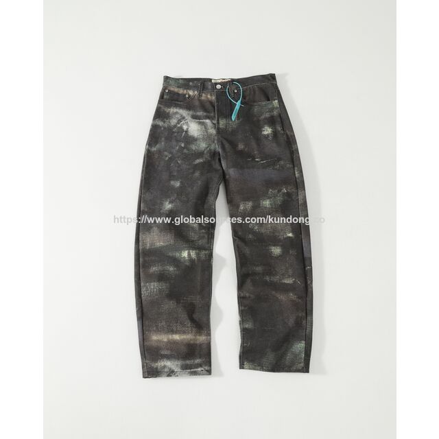Stussy Big Ol' Stenpat Camo Jean Fortine Jeans Designer Luxus Kleidung Für Herren Damen - Hochwertige Camouflage Jeans für Damen und Herren
