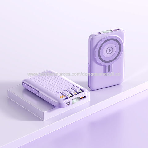Built-in Cable10000mAh Power bank magnetic with matel stand LCD digital display for travel for sale at factory direct price