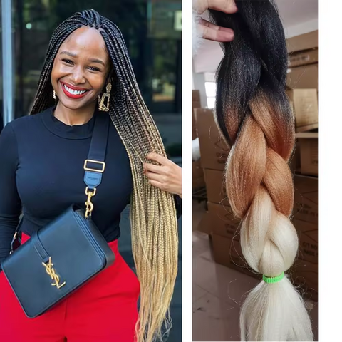 Prix de gros usine 24 pouces Jumbo Hair Braid Ombre Couleur 100G Tresses synthétiques Cheveux pour femmes Tressage de cheveux