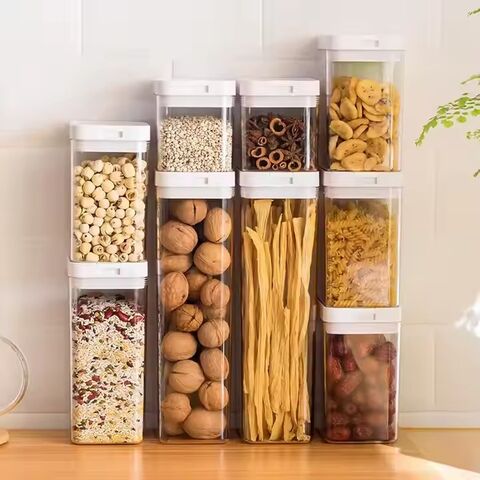 صناديق تخزين الطعام محكمة الإغلاق ومخصصة وسهلة الفتح وخالية من مادة BPA، أطقم علب تخزين الطعام مع أغطية، علب بلاستيكية شفافة للمطبخ for sale at factory direct price