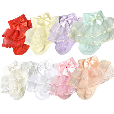 Großhandel Design Niedlich Klassisch Prinzessin Mädchen Spitze Rüschensocken Mode Kinder Slouch Knöchel Rüschensocken