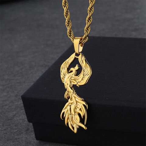 Pingente de Fênix banhado a ouro 18k em aço inoxidável por atacado para casa e escritório for sale at factory direct price