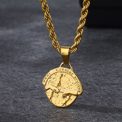 Pingente por atacado de aço inoxidável banhado a ouro 18k 'Mãos que se tocam' para casa e escritório for sale at factory direct price