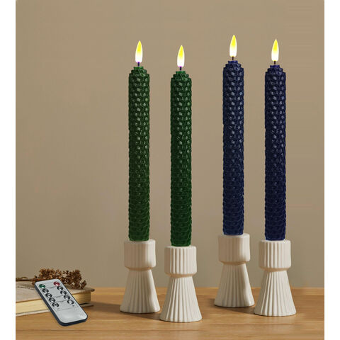 شموع LED طقم من 4 قطع شمع عسل إلكتروني، شمعة الكترونية LED للتحكم عن بعد، جو من البارافين for sale at factory direct price