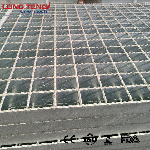 Platform Walkway Anti-slip Serrated Steel Bar Grating Ramp Hot-dip ...