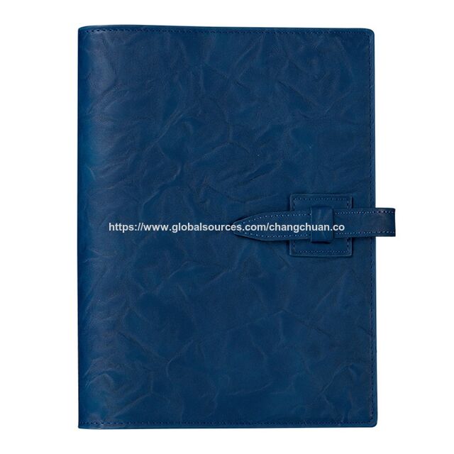 Buy China Wholesale Stylish Crinkled Leather - Like Notebook With Strap ...