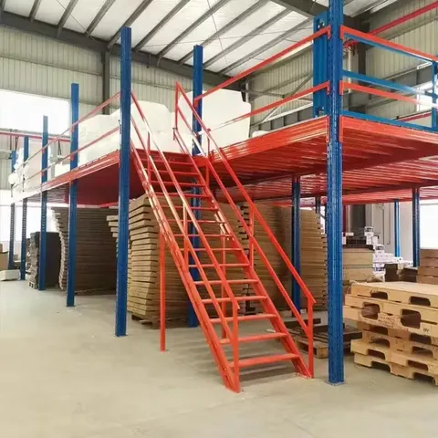 Estante de Plataforma Mezanino Reforçada para Armazém, Estrutura de Mezanino, Sistema de Porta-Paletes de Aço e Metal Desmontável for sale at factory direct price