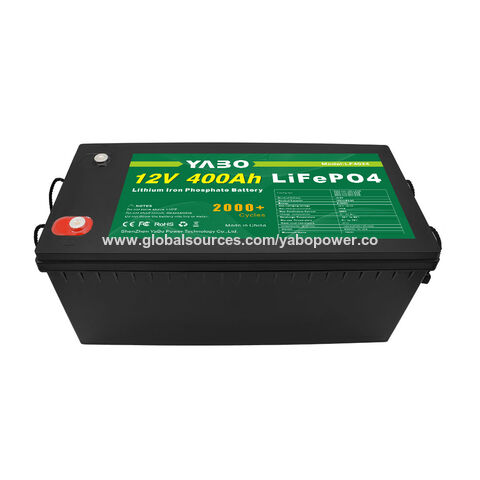 YABO Venta caliente alta seguridad 12V 400Ah LiFePO4 batería de litio para sistemas de almacenamiento de energía solar