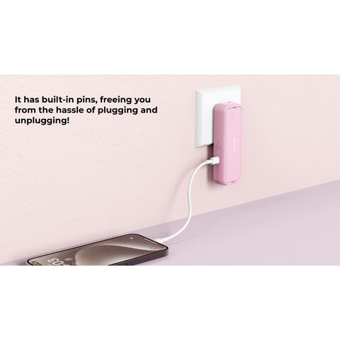 O menor power bank de parede do mundo 5000mAh integrado, carregamento rápido de 18W, tamanho de cartão de crédito perfeito para viagens Suporte OEM for sale at factory direct price