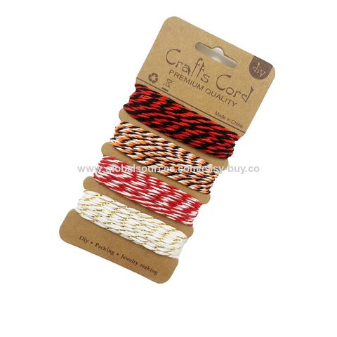 Baumwollseil Bunt, 2mm Baumwollfaden, Zweifarbiges Baumwollseil, Kombi für DIY-Armbänder, Halsketten, Anhänger, Geschenkverpackung for sale at factory direct price